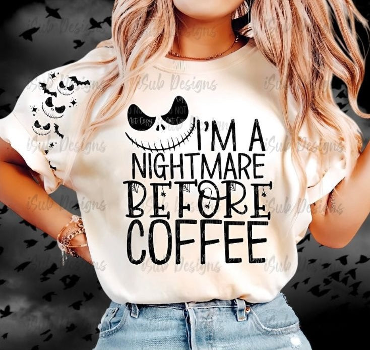 Halloween Nightmare before Coffee T-Shirt