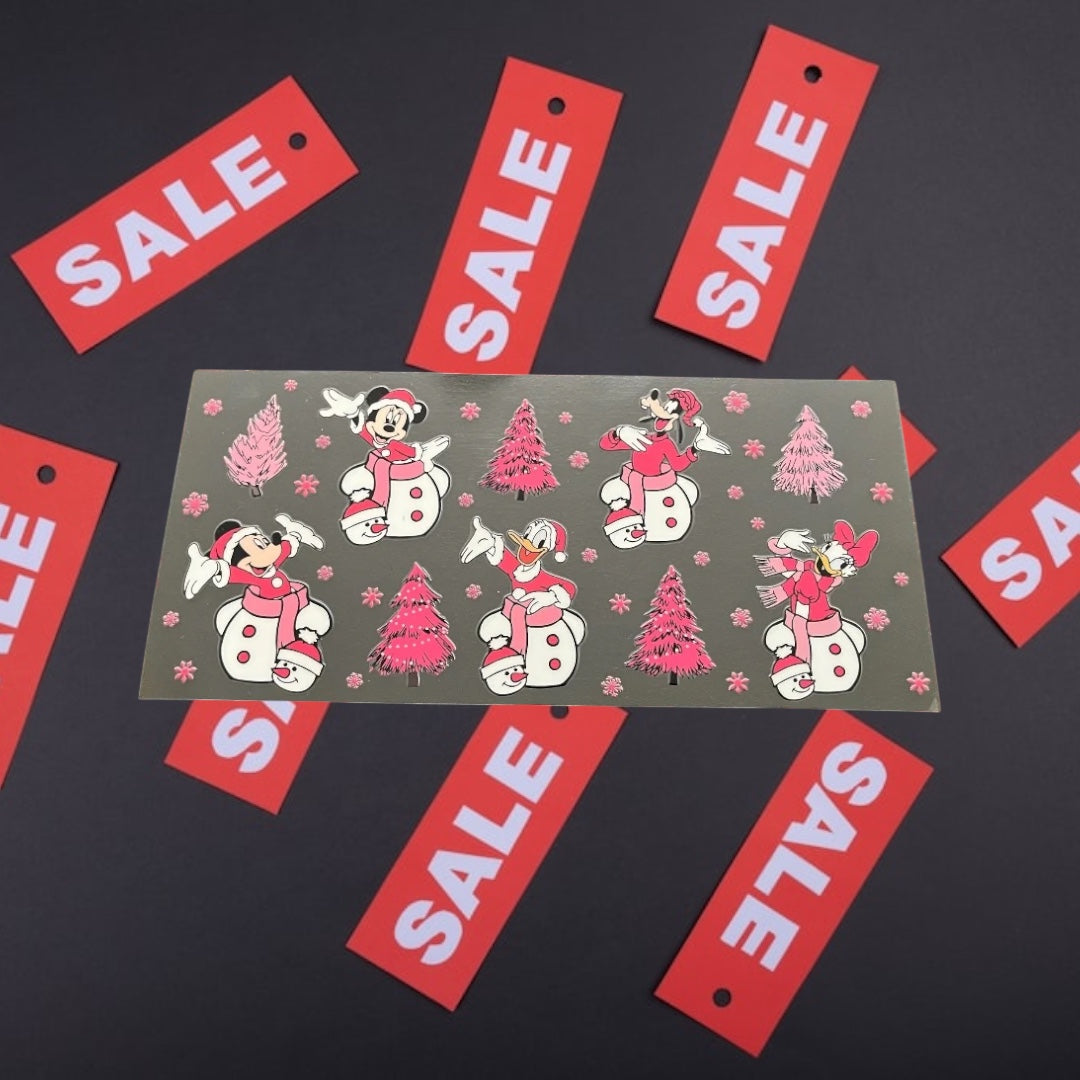 Christmas Snow Mouse & Friends -CLEARANCE Holiday 16oz UV DTF Double Sided Cup Wrap