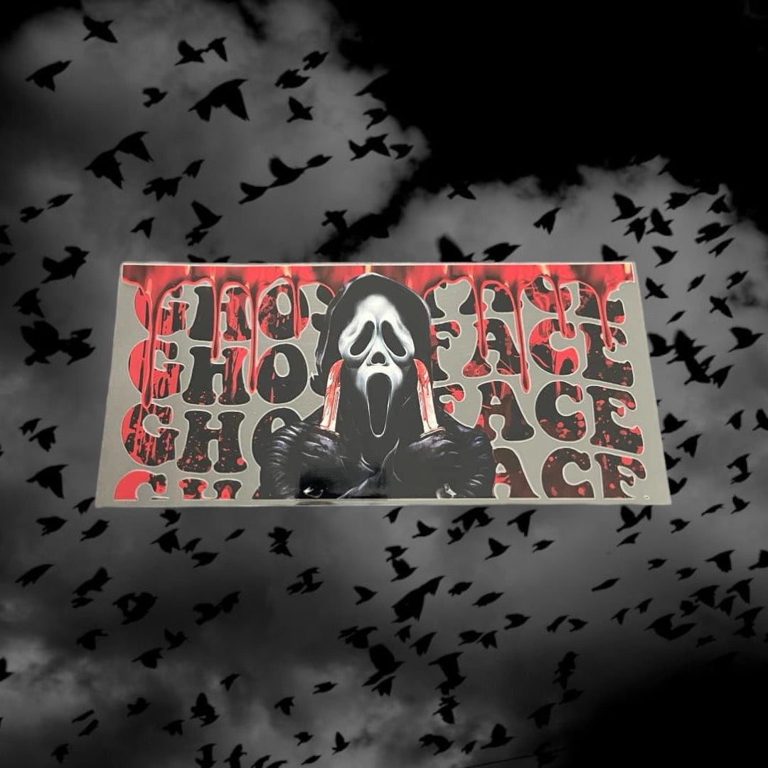 Halloween Horror Ghost Face-Holiday 16oz UV DTF Double Sided Cup Wrap