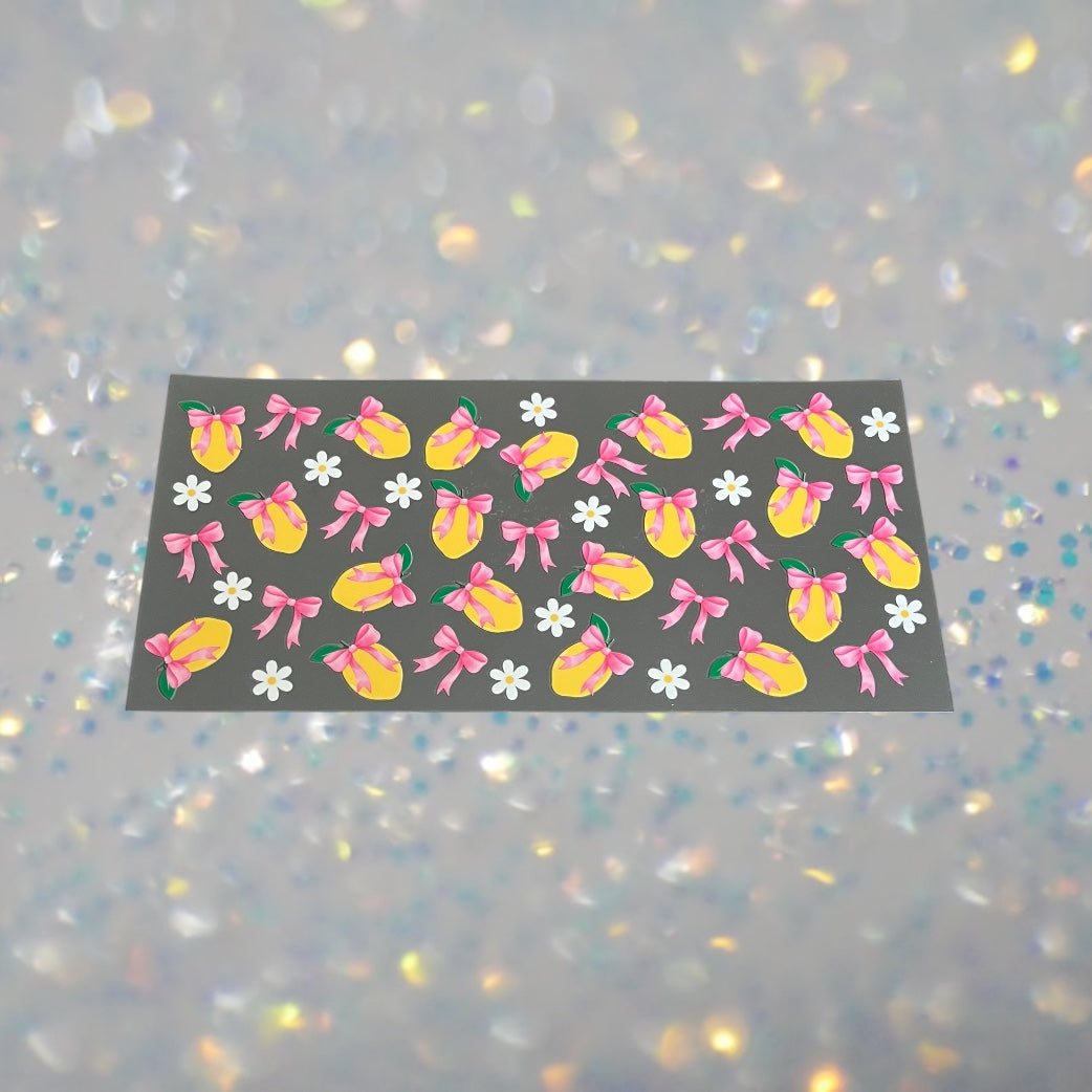 Lemons w/Bows-16oz UV DTF Double Sided Cup Wrap