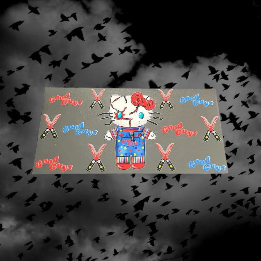 Halloween Good Guys Kitty-Holiday 16oz UV DTF Double Sided Cup Wrap