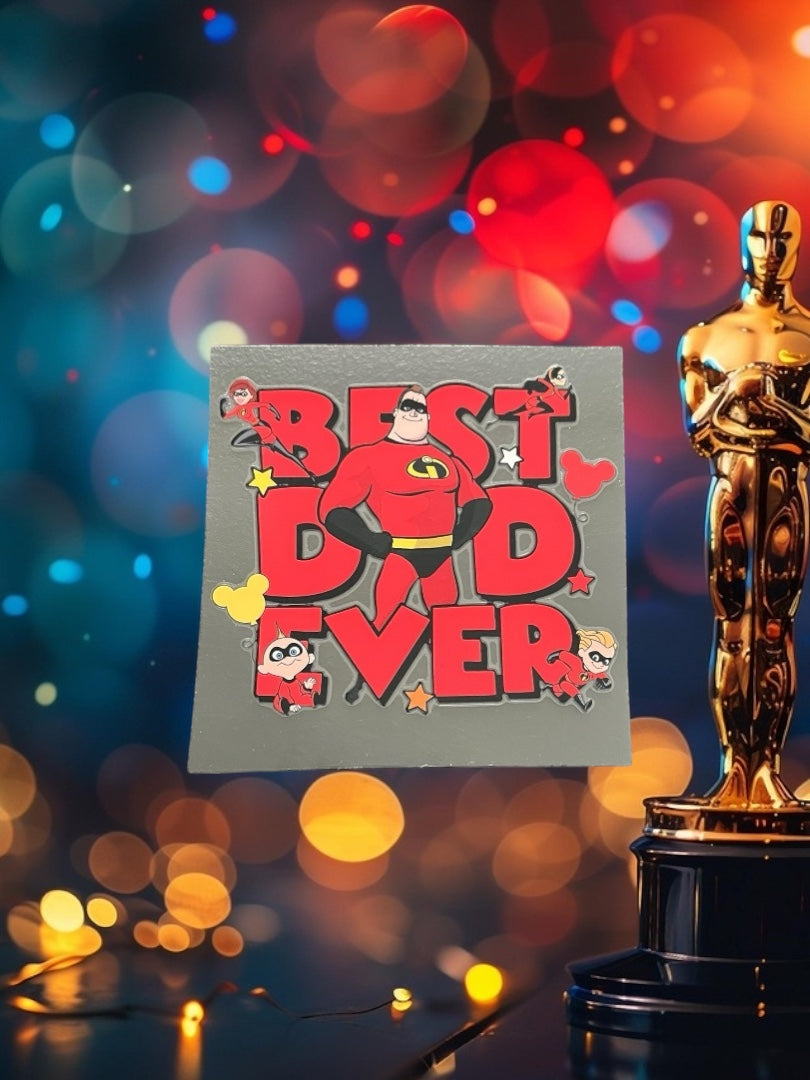 Father’s Day Best Dad Ever Incredible-Holiday UV DTF Double Sided 4" Decal