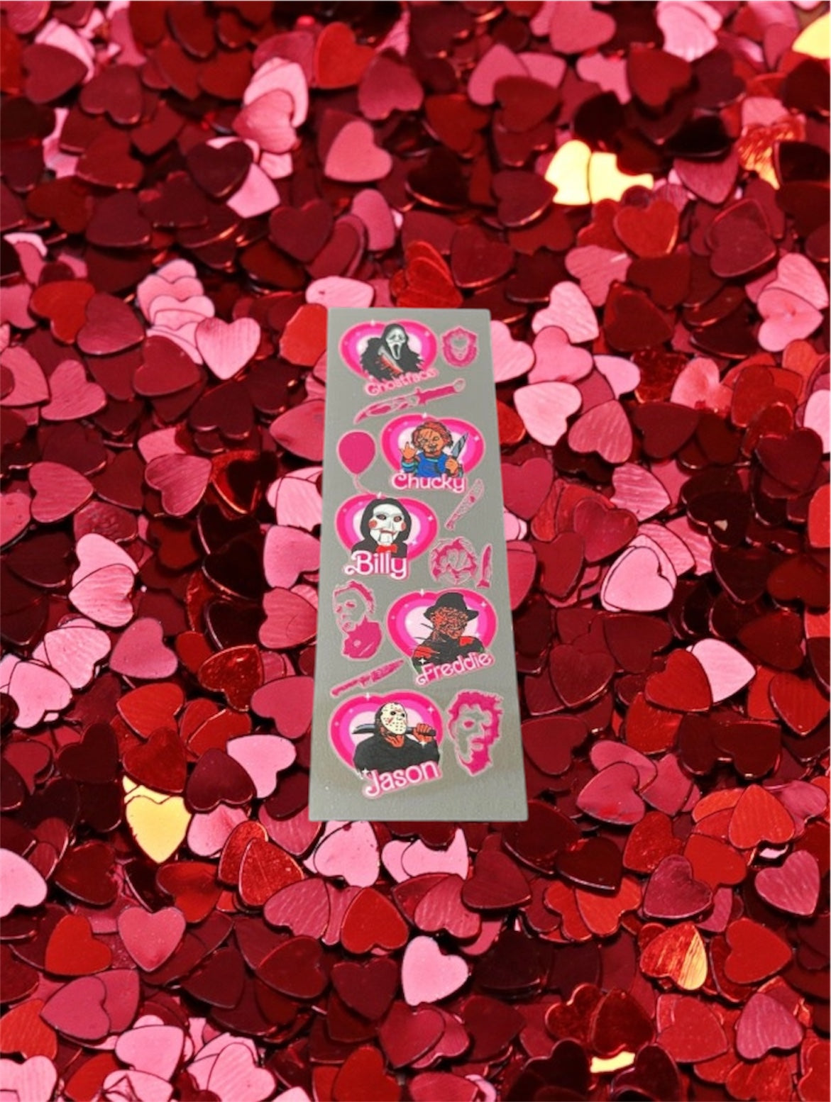 Valentines Day Horror Pink Hearts-Holiday UV DTF Pen Wrap