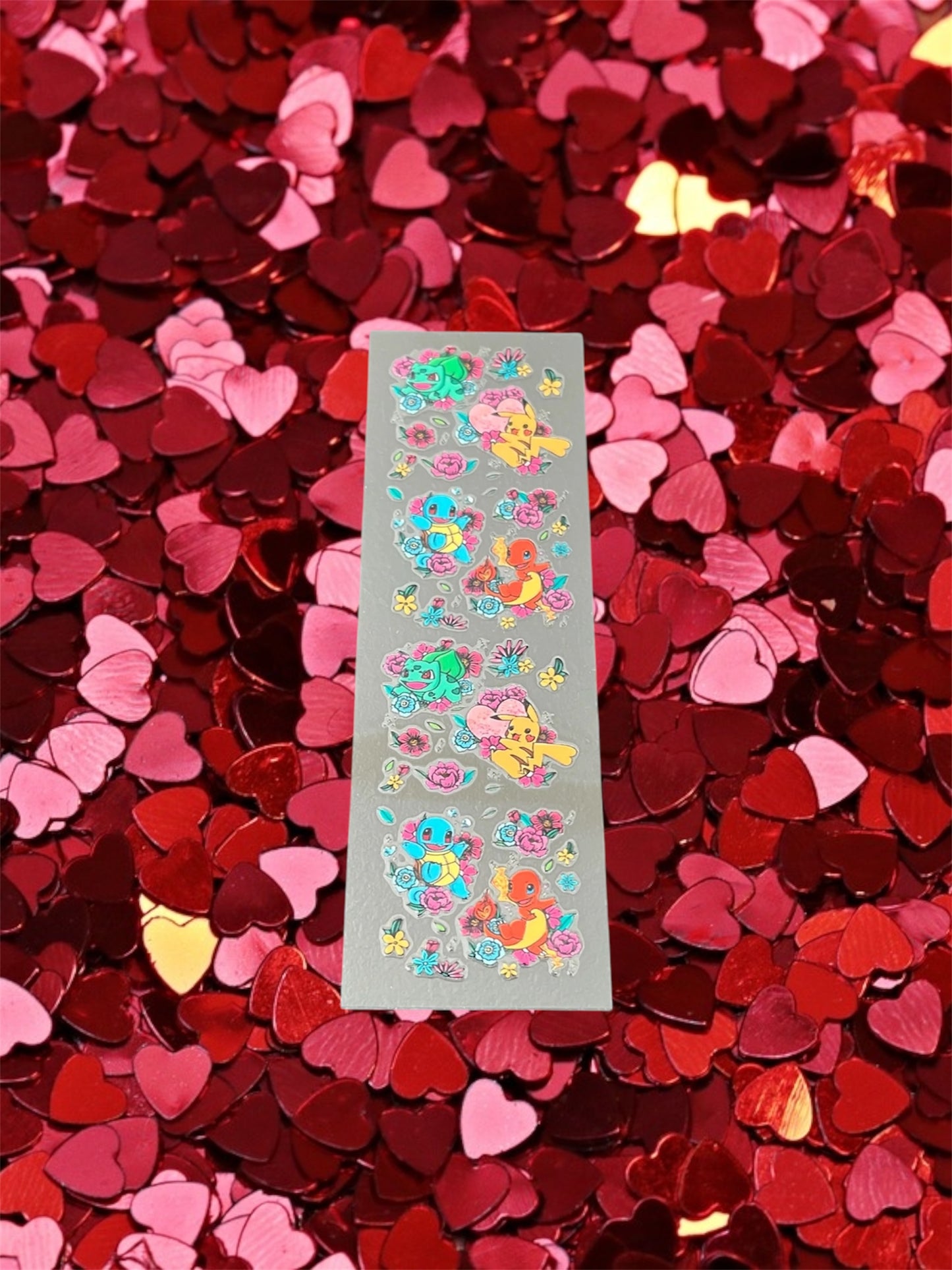 Valentines Day PKMN & Friends Floral-Holiday UV DTF Pen Wrap