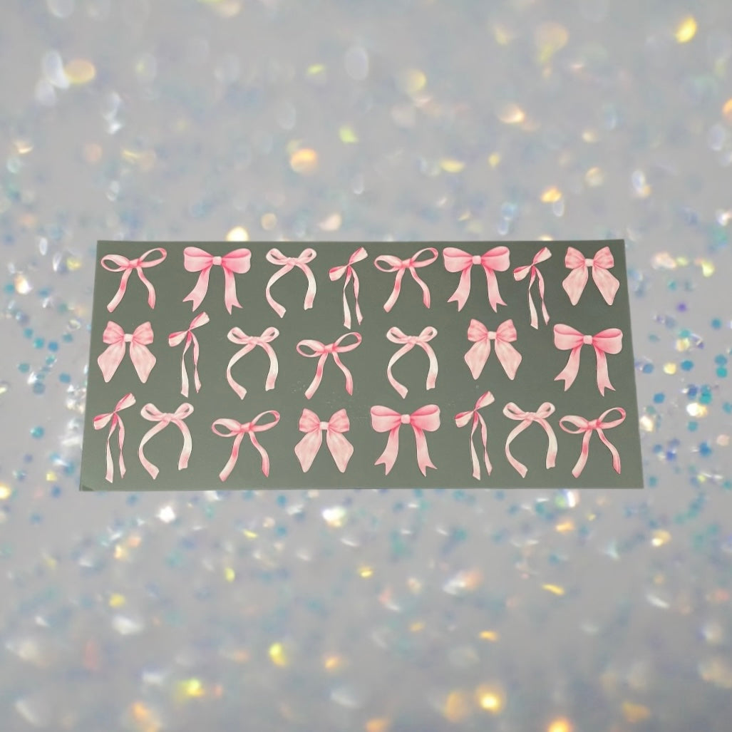 Pink Bows-16oz UV DTF Double Sided Cup Wrap