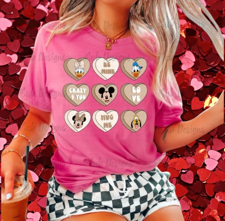Valentines Day M & Hearts T-Shirt