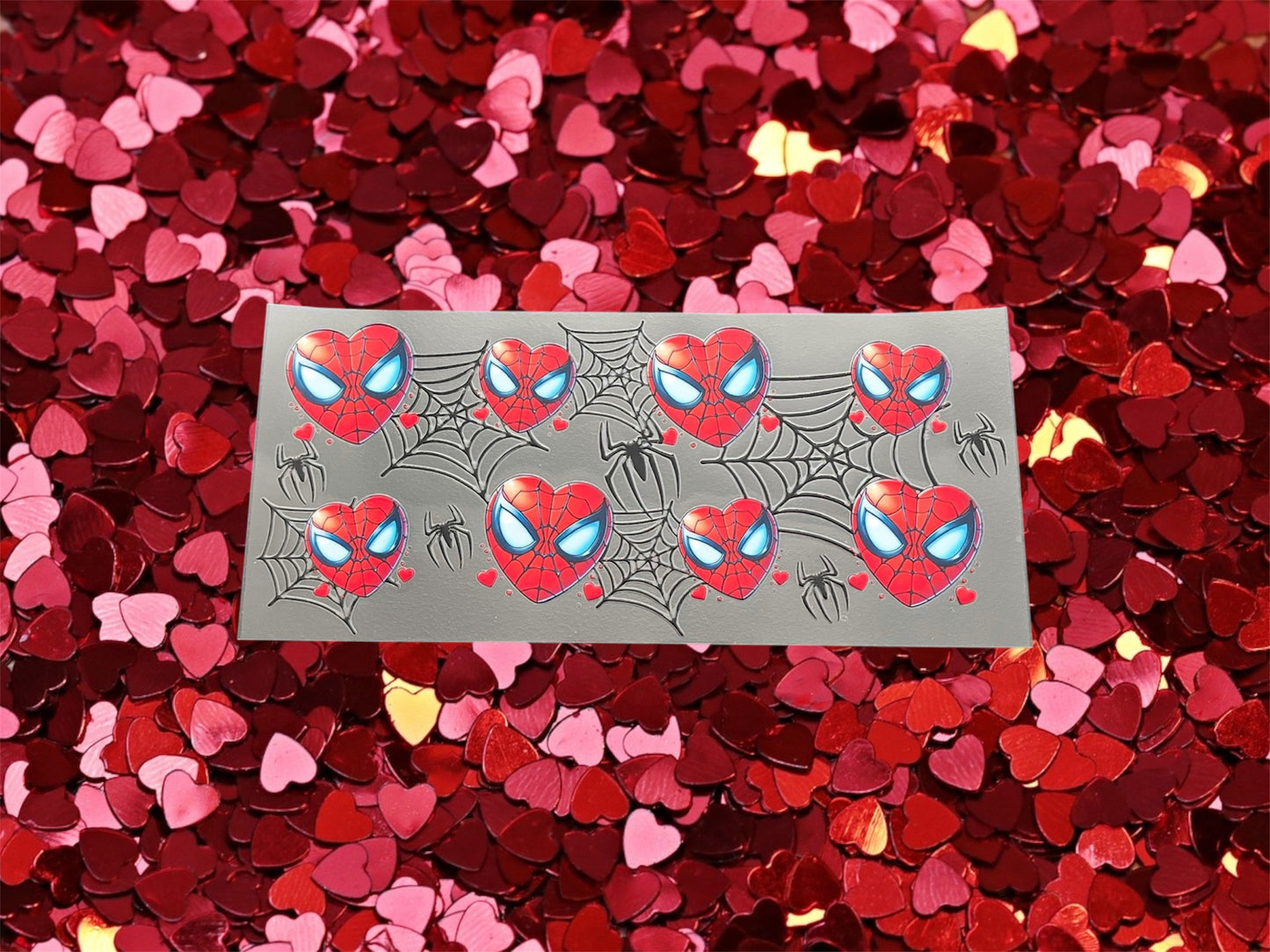 Valentines Day Spider Hearts-Holiday 16oz UV DTF Double Sided Cup Wrap