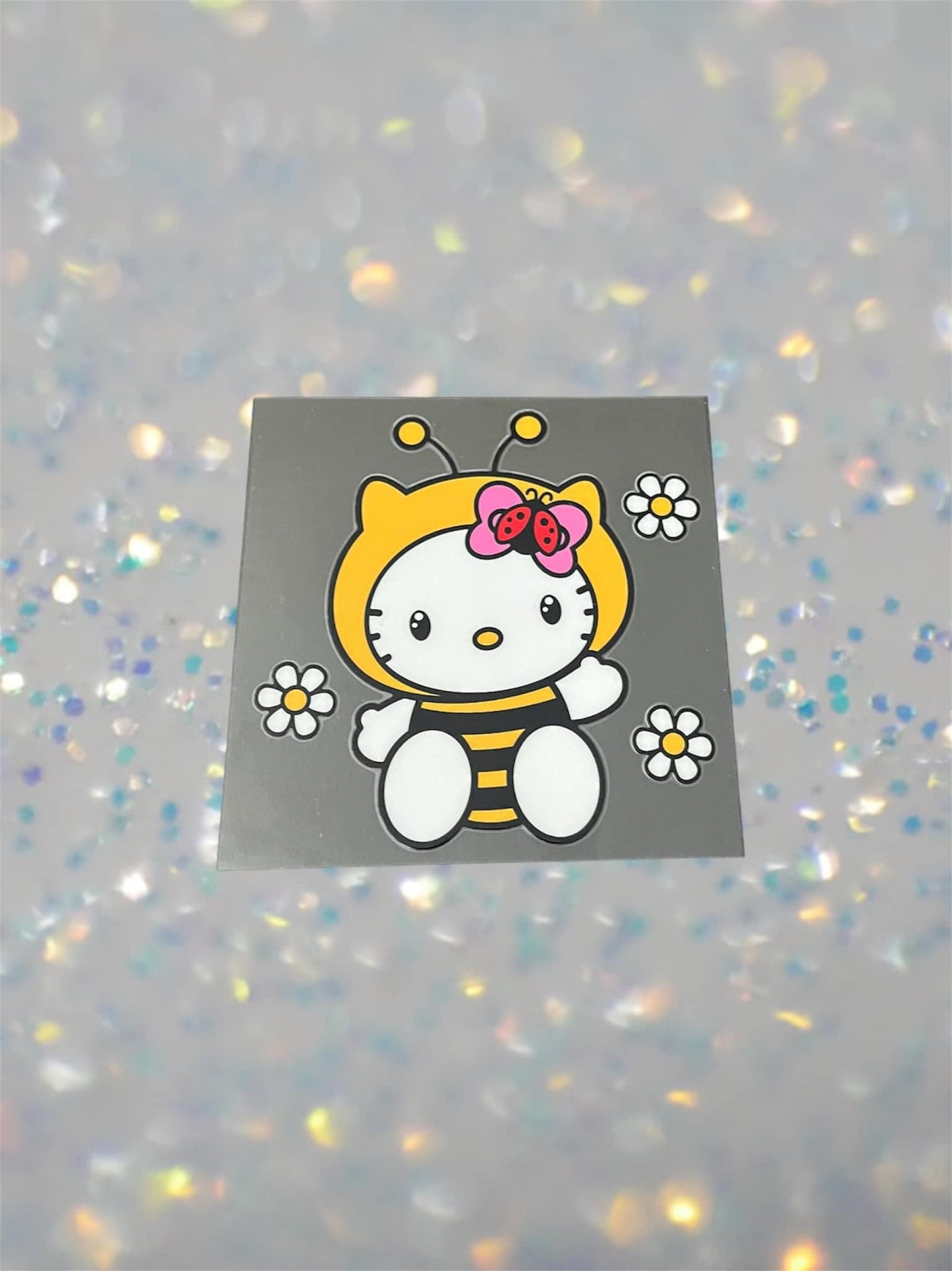 Kitty Bumblebee- UV DTF Double Sided 4" Decal