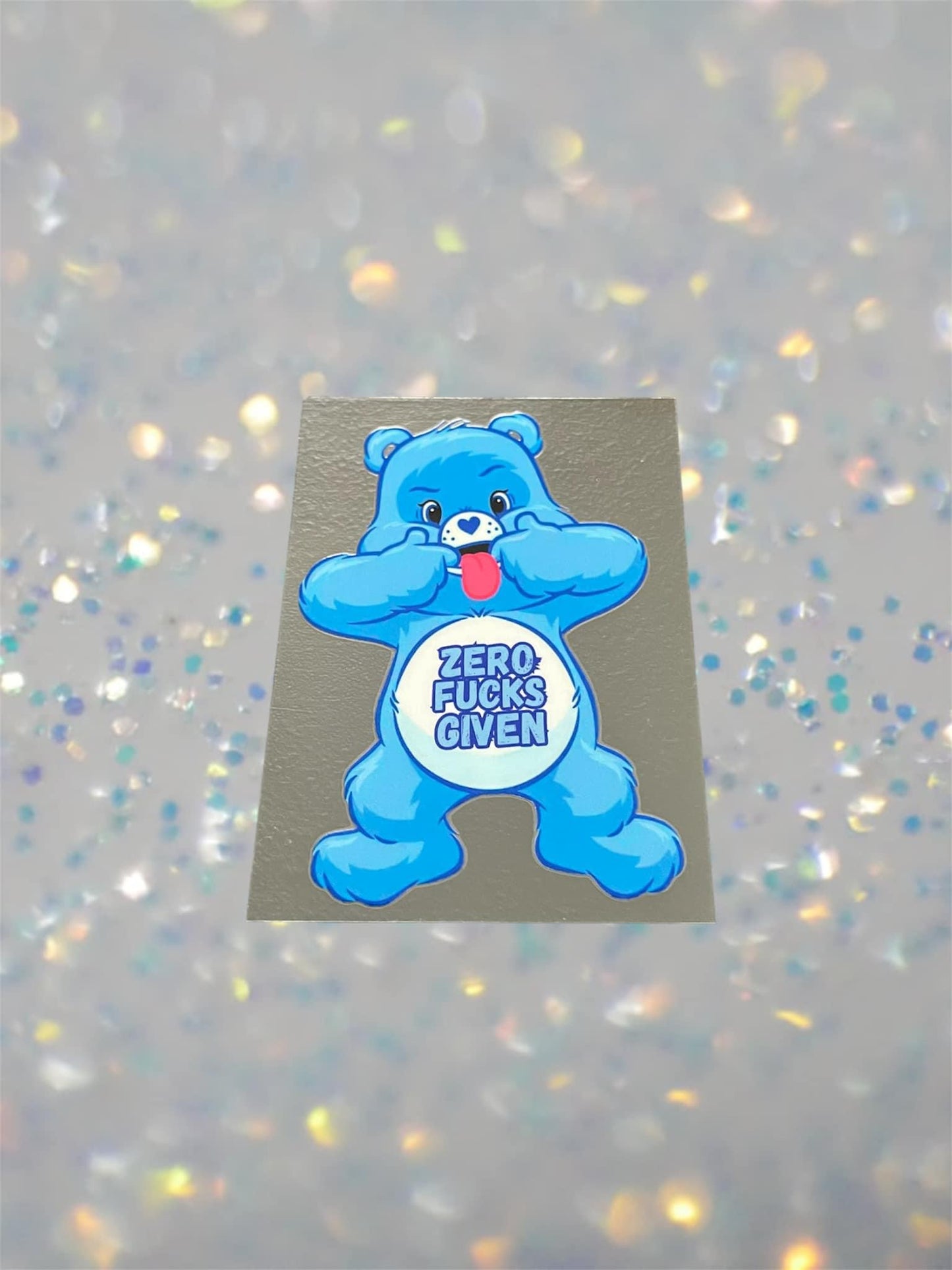 Blue Swear Bear-UV DTF Double Sided 4" Decal