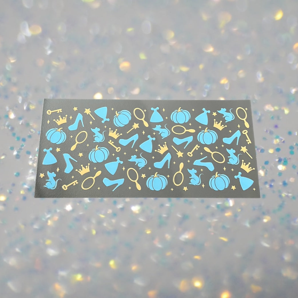 Princess Glass Slipper-16oz UV DTF Double Sided Cup Wrap