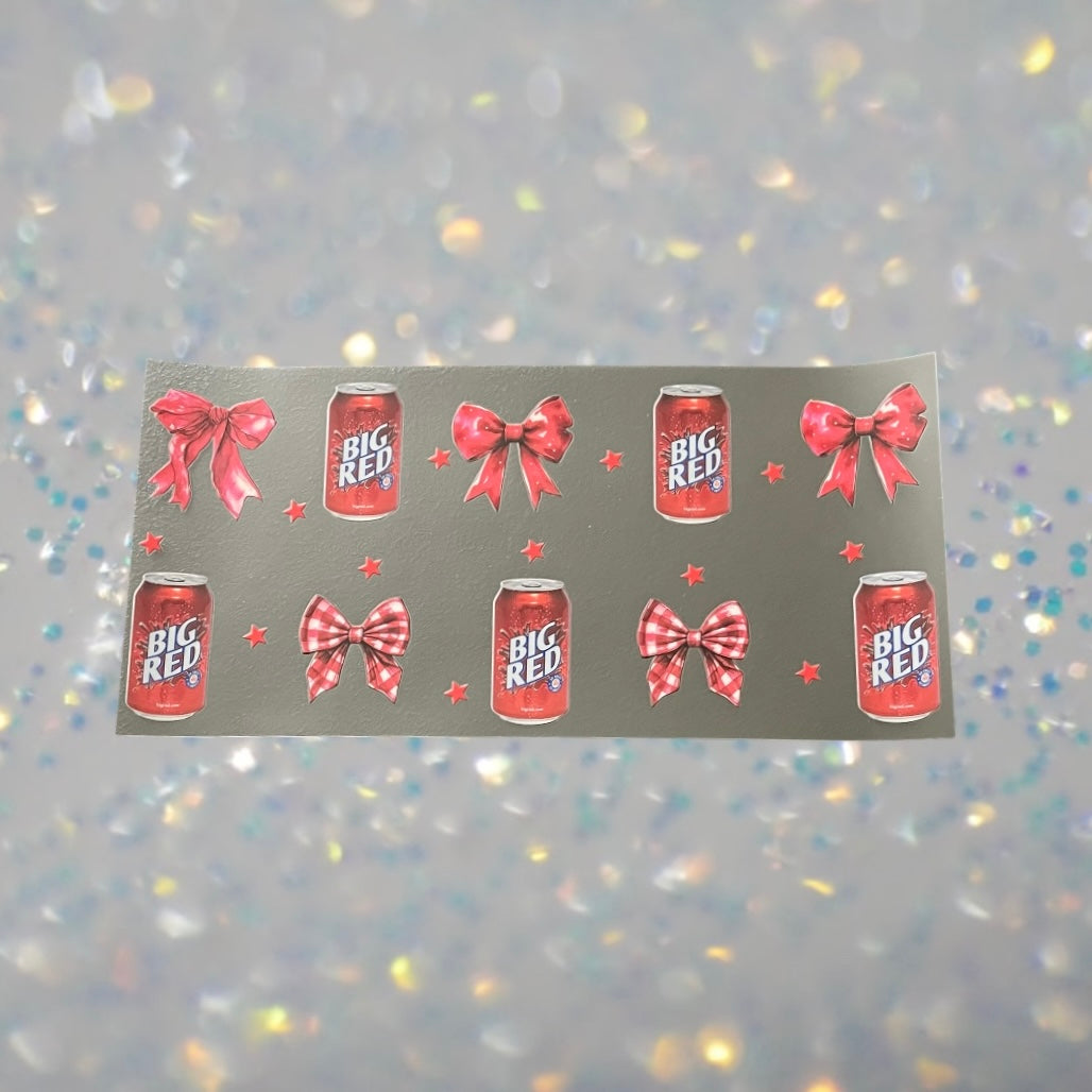 Big Red w/Bows-16oz UV DTF Double Sided Cup Wrap
