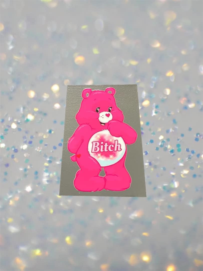 Pink Swear Bear-UV DTF Double Sided 4" Decal