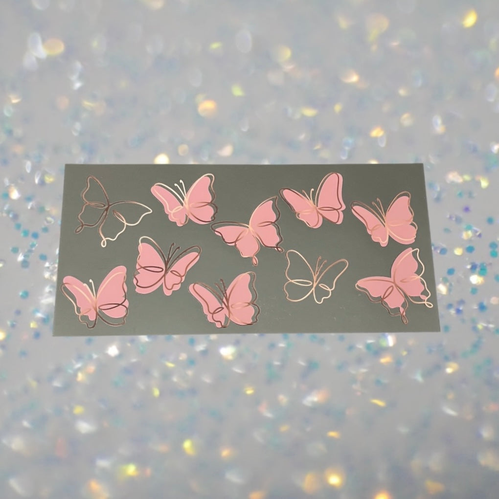 Butterflies-16oz UV DTF Double Sided Cup Wrap