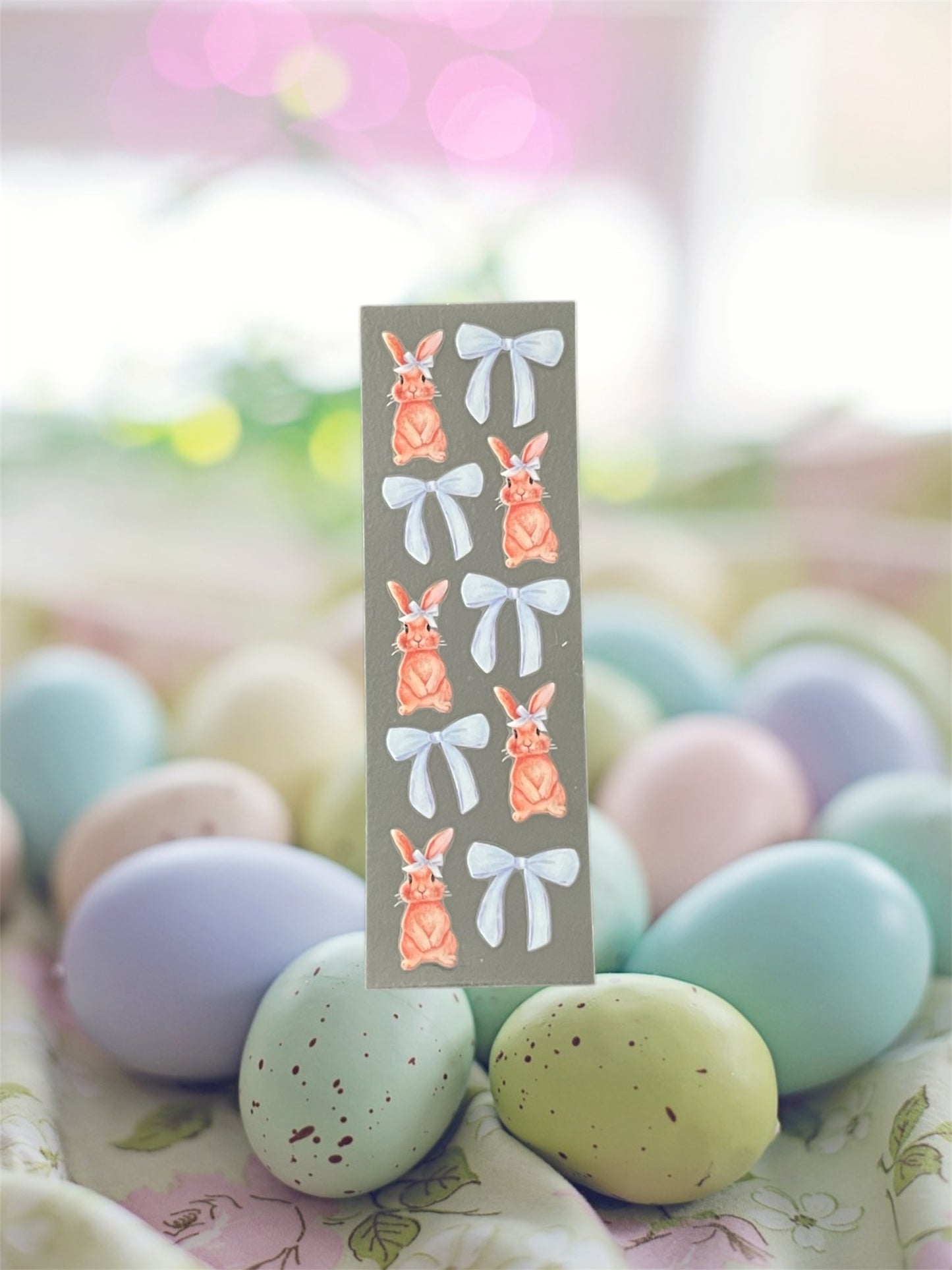 Easter Bunny w/Blue Bows-Holiday UV DTF Pen Wrap