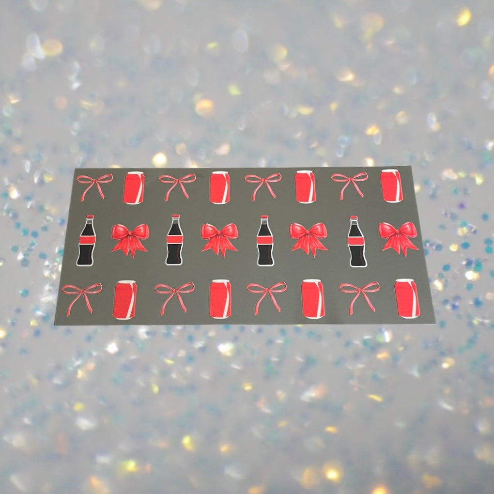 Soda w/Bows-16oz UV DTF Double Sided Cup Wrap