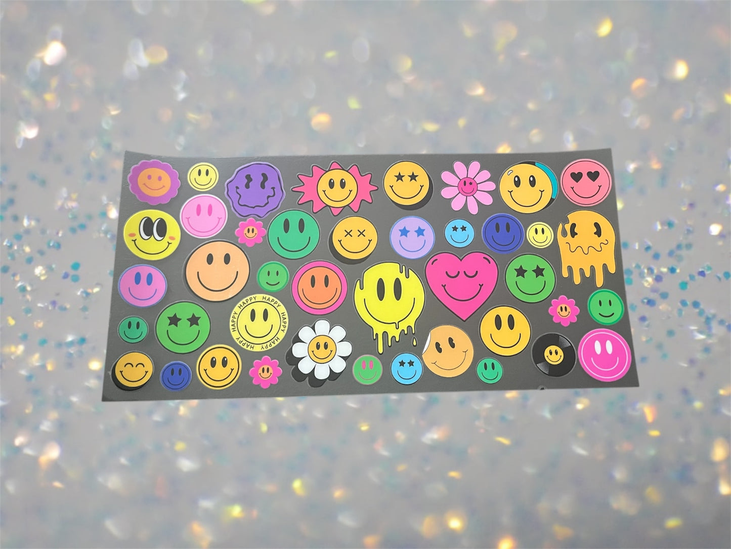 Smiley Face-16oz UV DTF Double Sided Cup Wrap