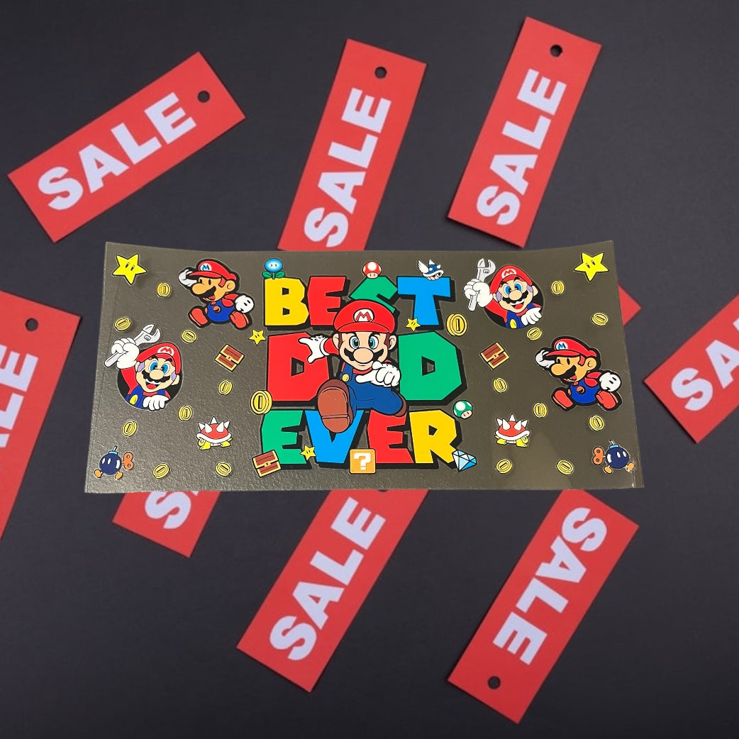 Best dad ever -CLEARANCE 16oz UV DTF Double Sided Cup Wrap