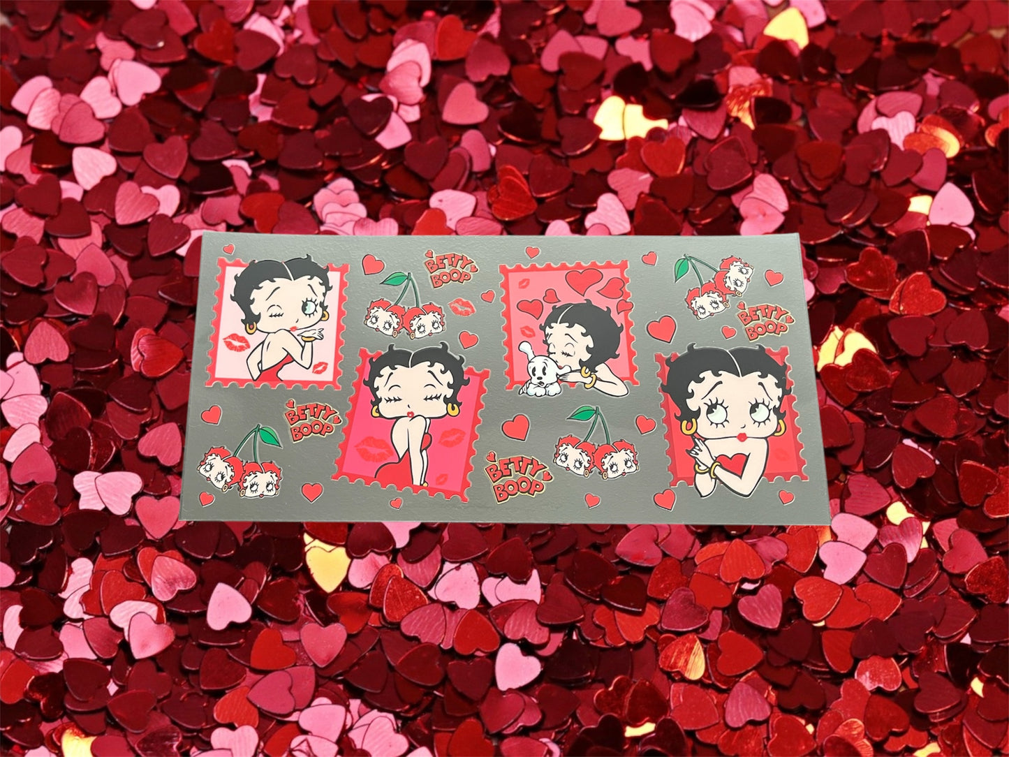 Valentines Day B. Boop Cherries-Holiday 16oz UV DTF Double Sided Cup Wrap