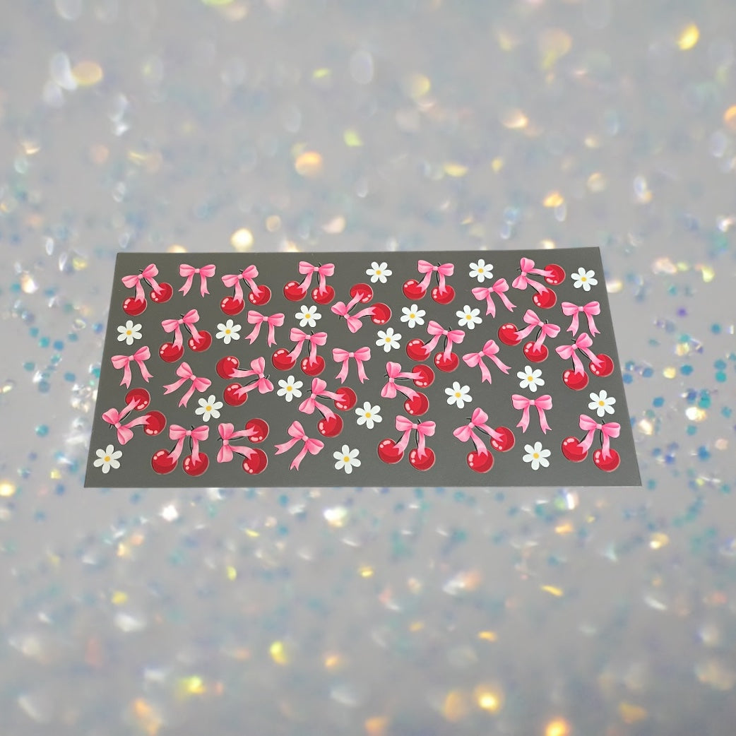 Cherries w/Bows-16oz UV DTF Double Sided Cup Wrap