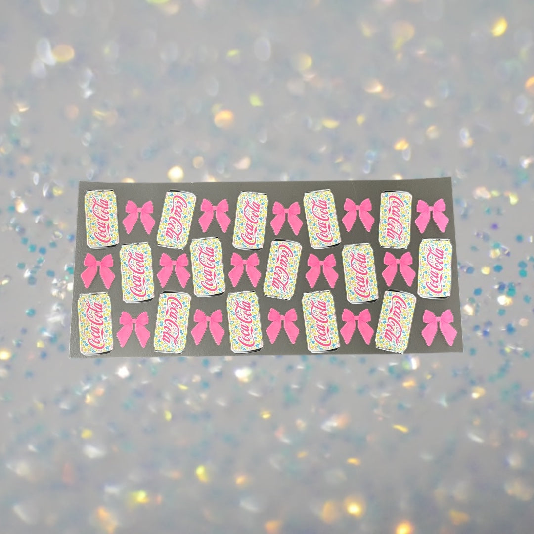 Floral Cola -16oz UV DTF Double Sided Cup Wrap