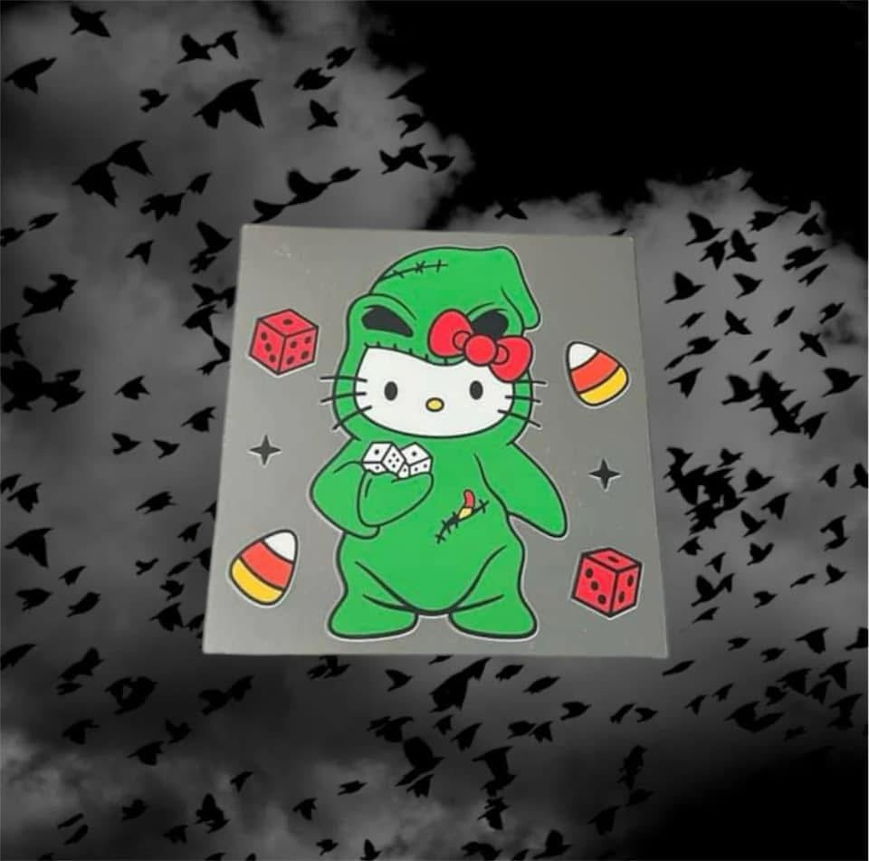 Halloween Oogie Kitty-Holiday UV DTF Double Sided 4" Decal