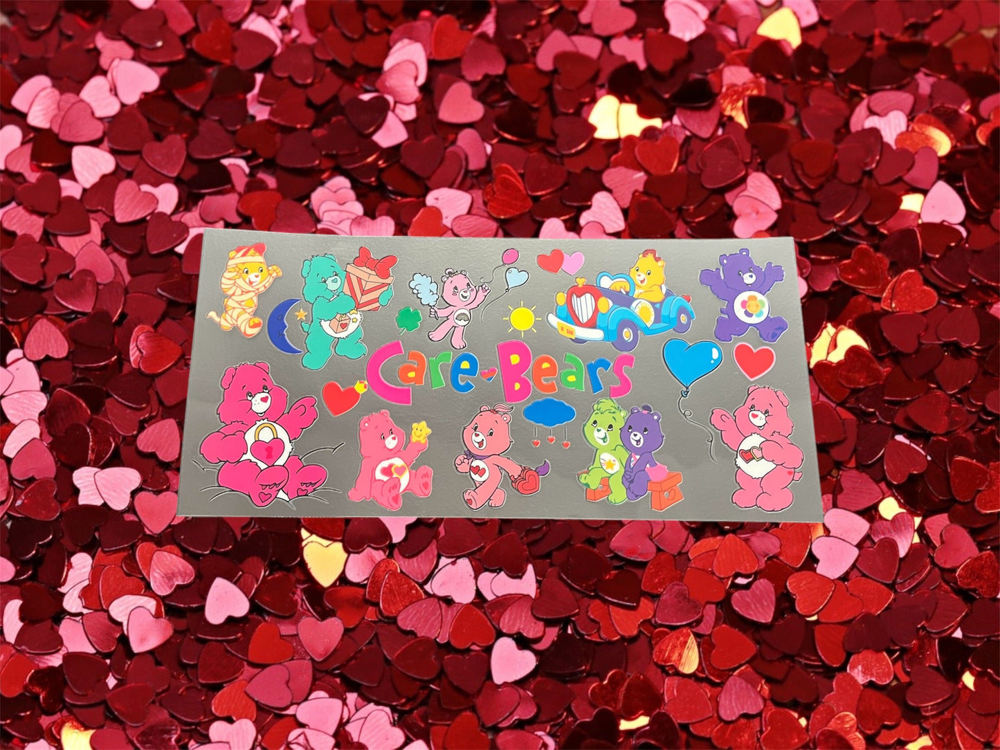Valentines Day Colorful Bears-Holiday 16oz UV DTF Double Sided Cup Wrap