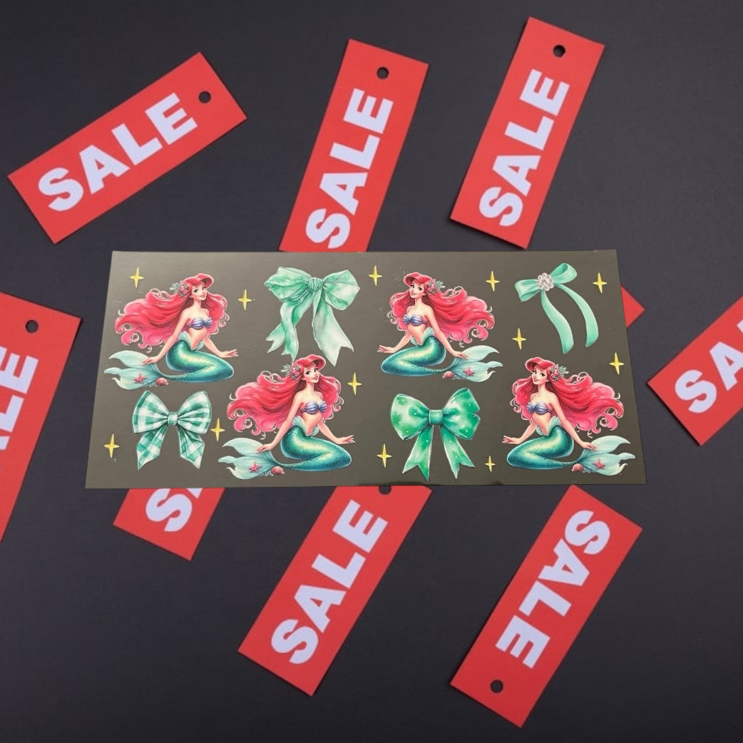 Mermaid -CLEARANCE 16oz UV DTF Double Sided Cup Wrap