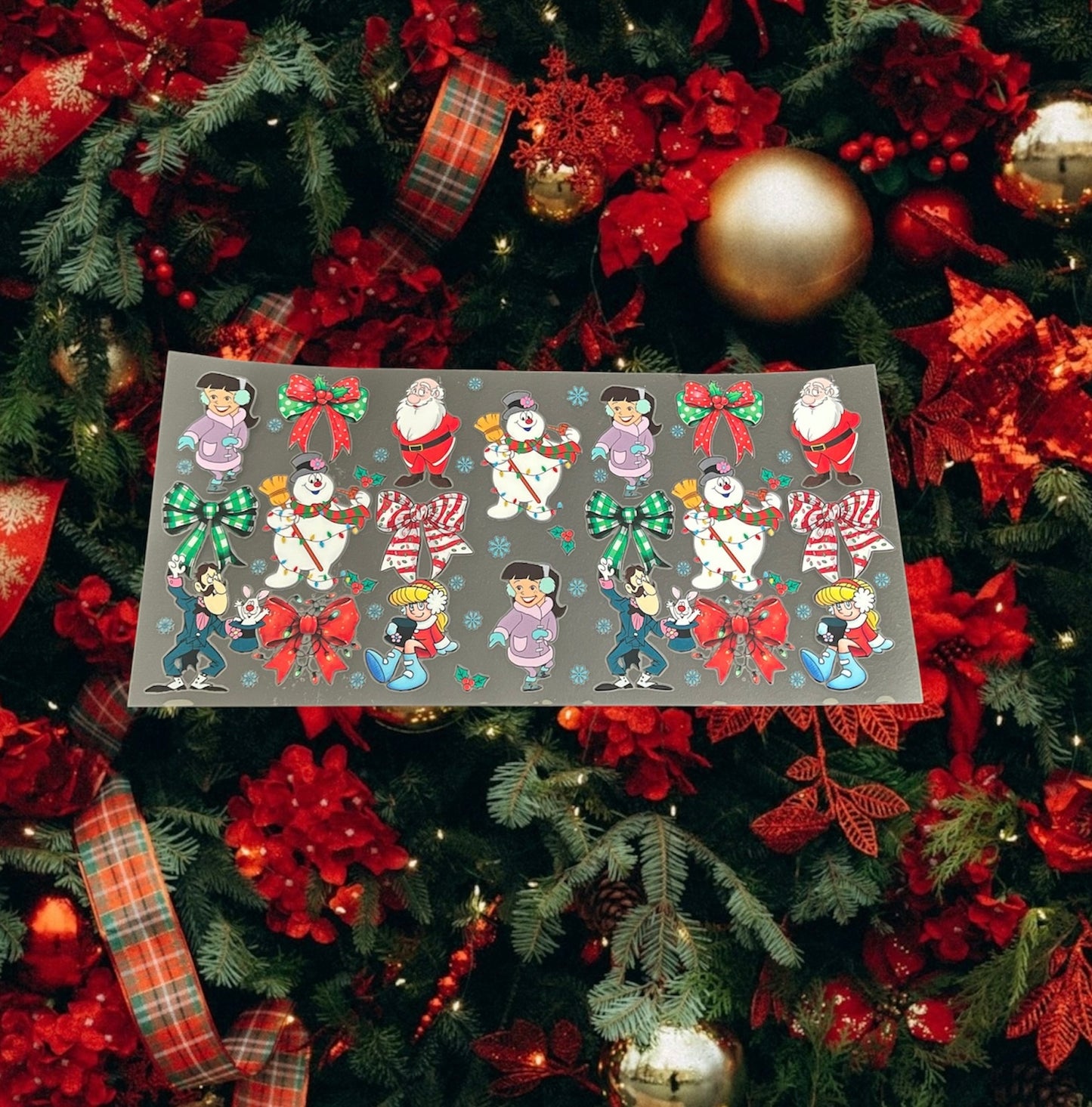 Christmas Frosty- Holiday 16oz UV DTF Double Sided Cup Wrap