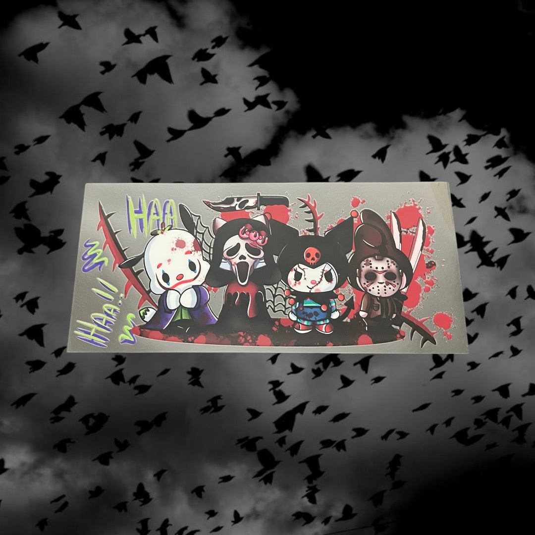 Halloween Horror Kitty w/Friends-Holiday 16oz UV DTF Double Sided Cup Wrap