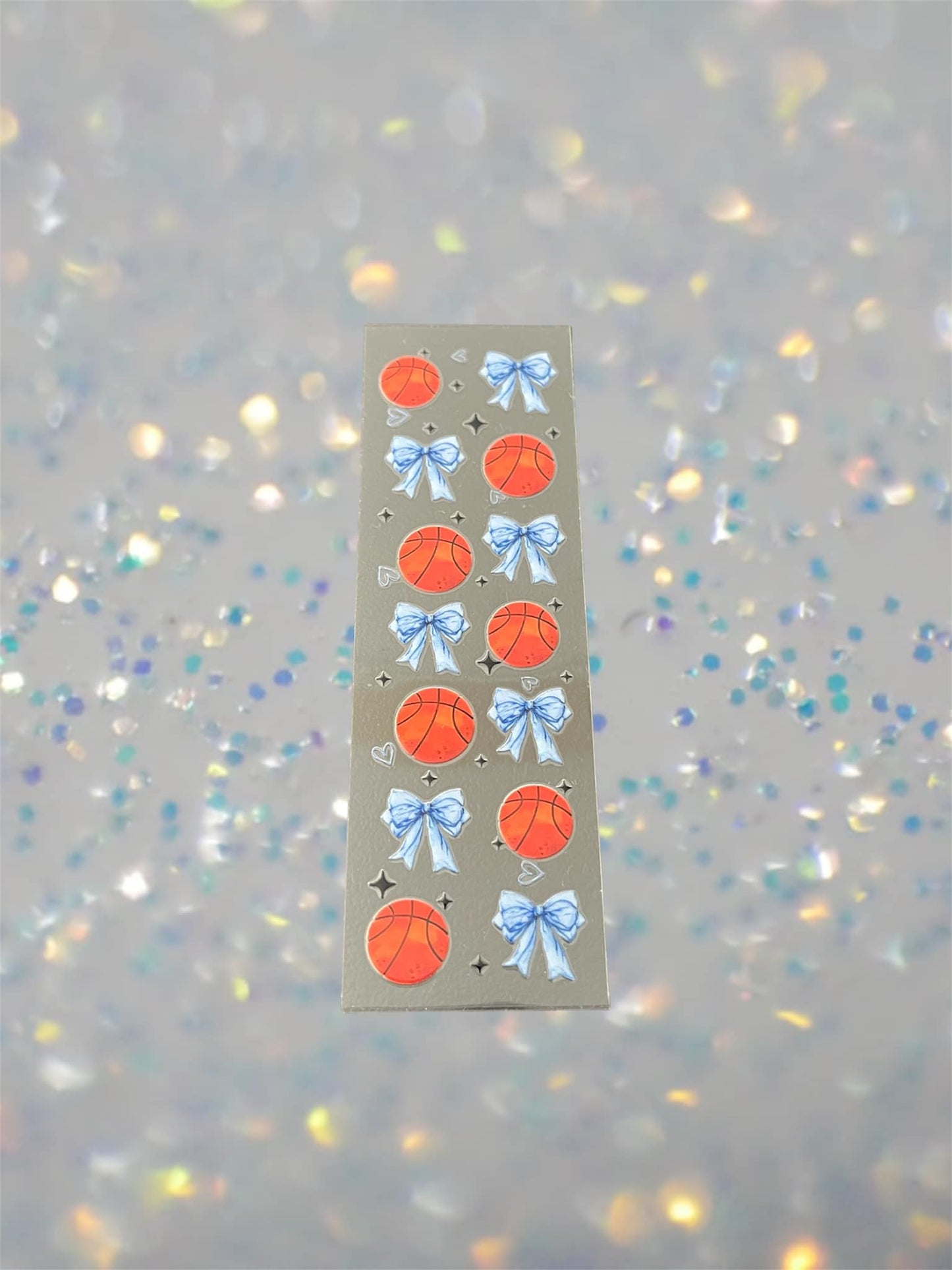 Basketball w/Blue Bows UV DTF Pen Wrap