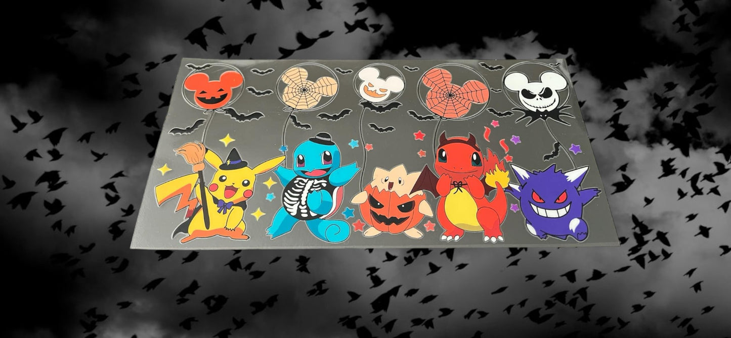 Halloween PKMN-Holiday 16oz UV DTF Double Sided Cup Wrap