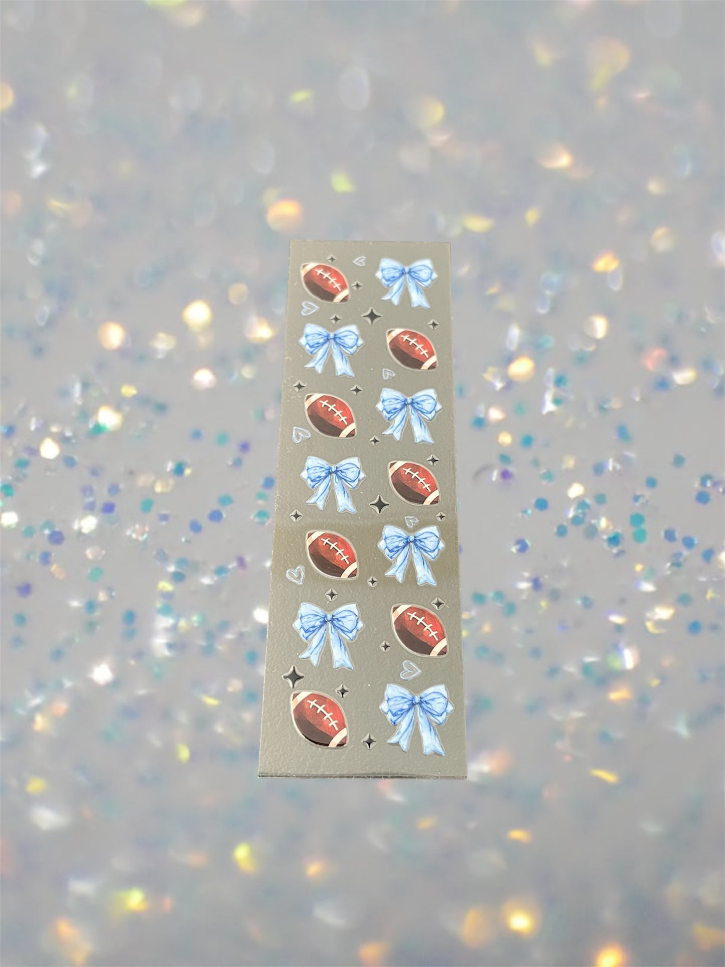 Football w/Blue Bows UV DTF Pen Wrap