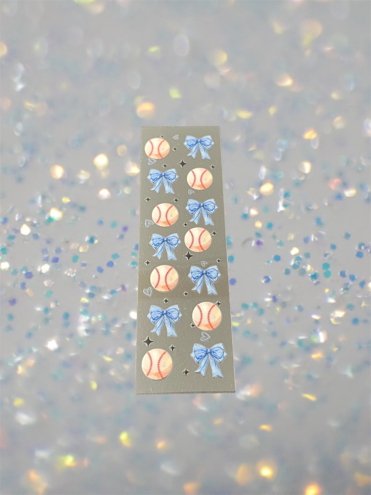 Baseball w/Blue Bows UV DTF Pen Wrap
