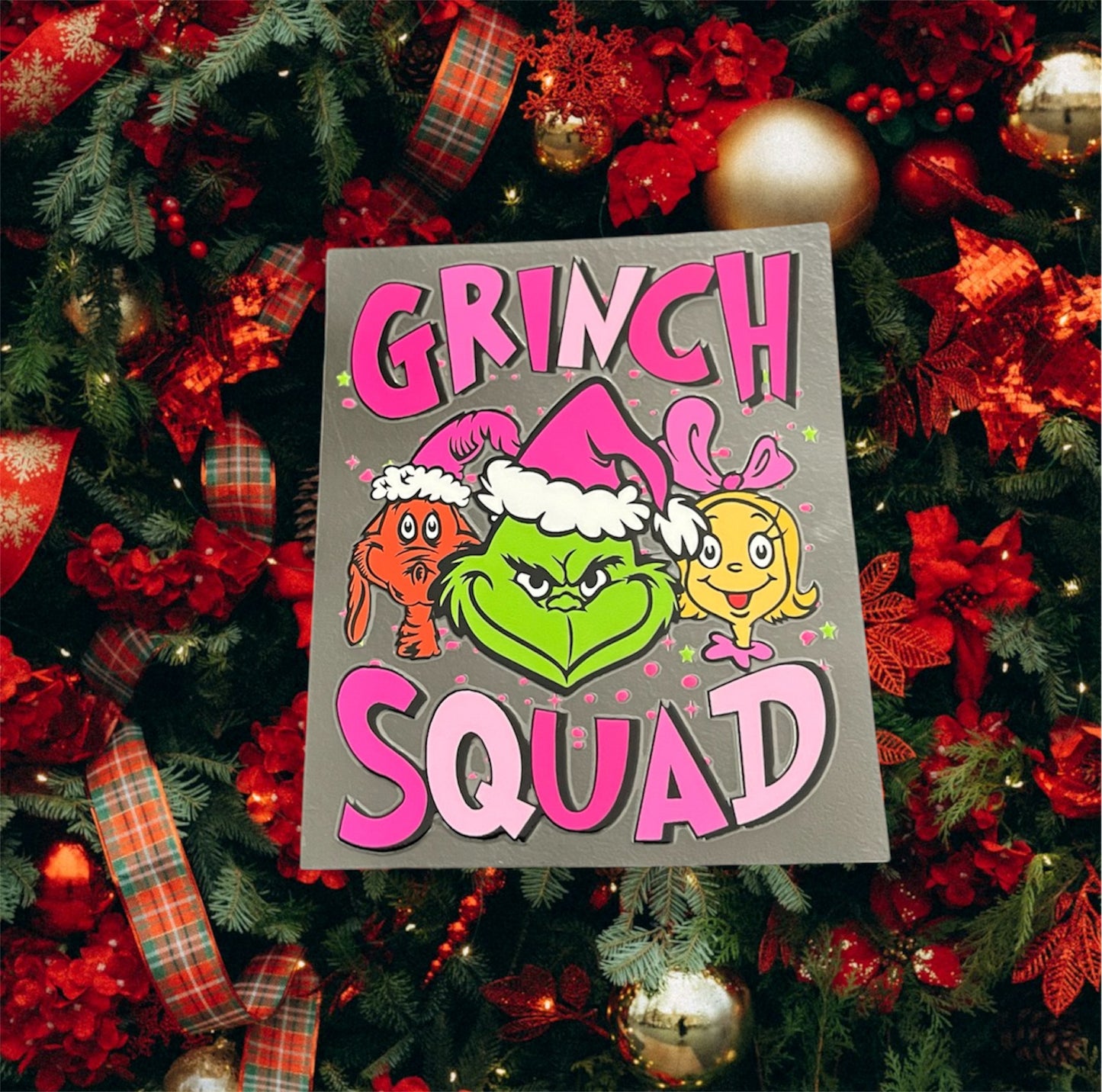 Christmas Grinch Squad-Holiday UV DTF Double Sided 4" Decal