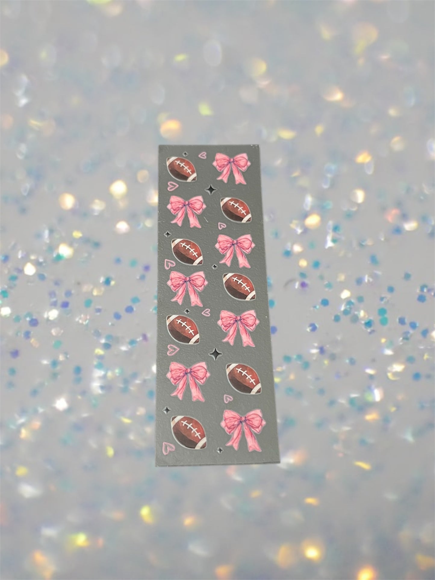 Football w/Pink Bows UV DTF Pen Wrap
