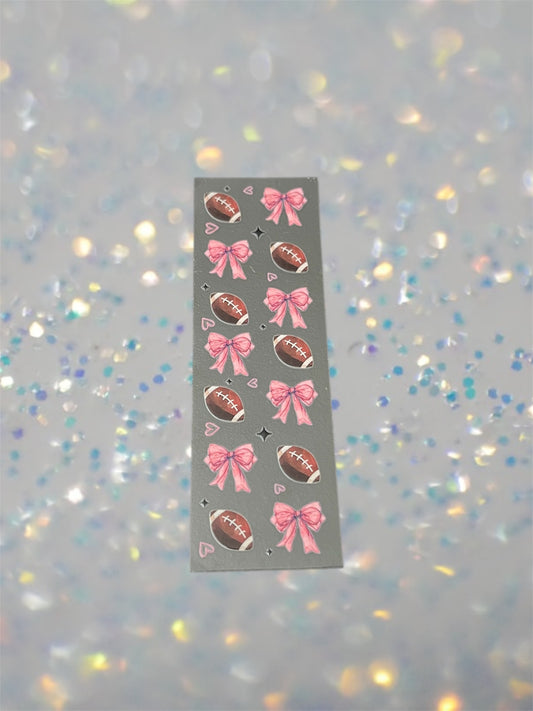 Football w/Pink Bows UV DTF Pen Wrap