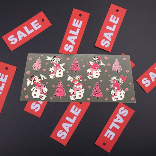 Christmas Snow Mouse & Friends -CLEARANCE Holiday 16oz UV DTF Double Sided Cup Wrap