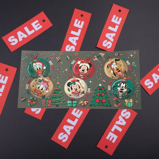 CLEARANCE Mouse Ornament -16oz UV DTF Double Sided Cup Wrap