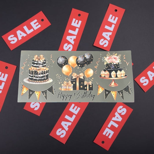 Bday Gold-CLEARANCE 16oz UV DTF Double Sided Cup Wrap