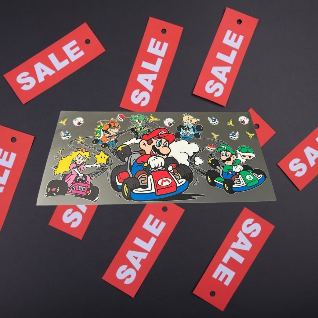 Kart racing*flawed* -CLEARANCE 16oz UV DTF Double Sided Cup Wrap