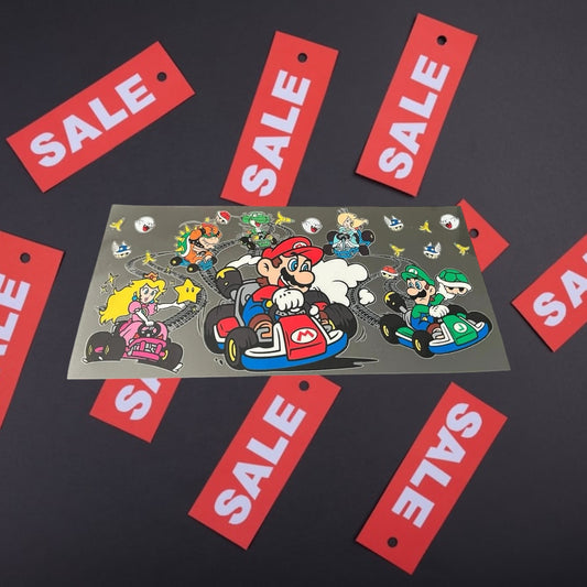 Kart racing*flawed* -CLEARANCE 16oz UV DTF Double Sided Cup Wrap