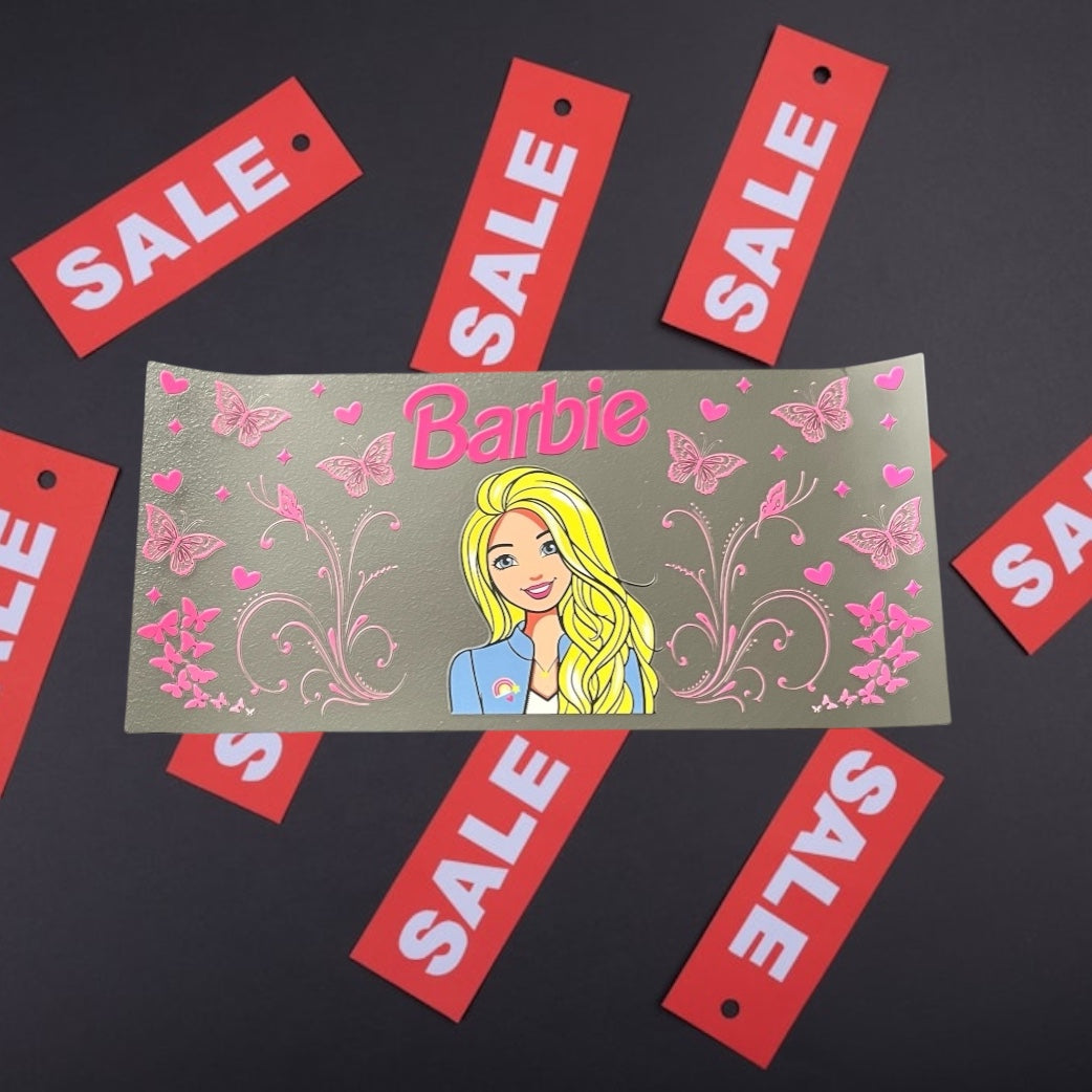 Barbie-16oz UV DTF Double Sided Cup Wrap