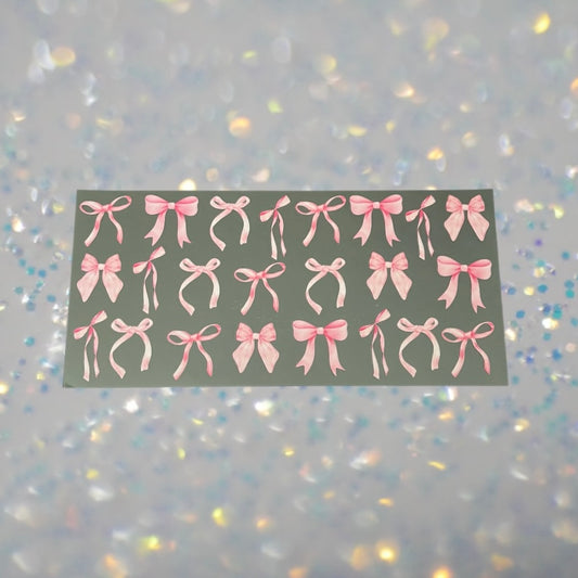 Pink Bows-16oz UV DTF Double Sided Cup Wrap