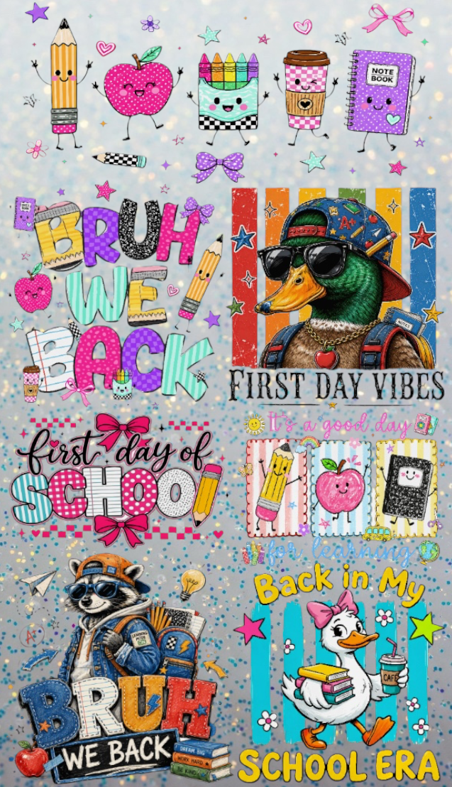 Back to School (Kids)- DTF Transfer Mini Gang Sheet