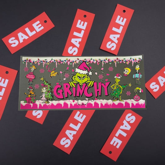 CLEARANCE Grinchy -16oz UV DTF Double Sided Cup Wrap