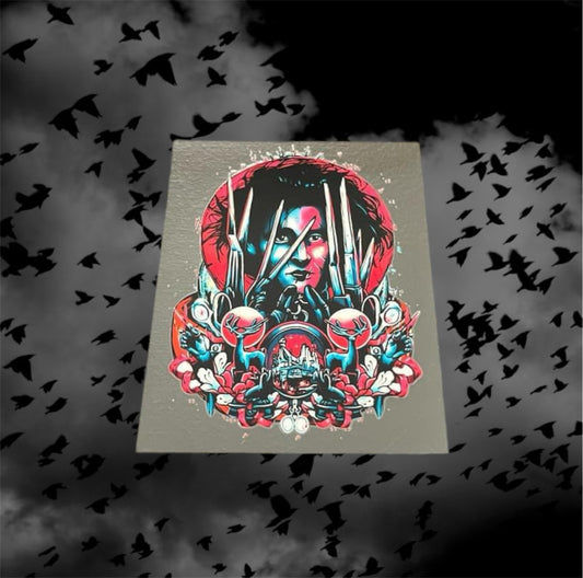 Halloween Horror Scissorhand-UV DTF Double Sided 4" Decal
