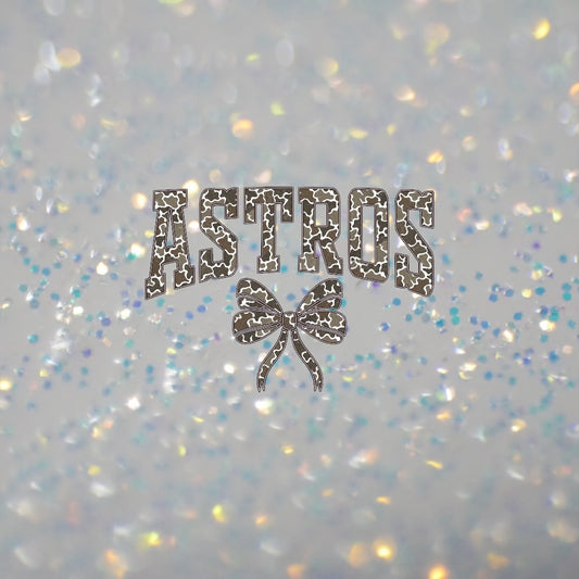 Astros Animal Print w/Bow- DTF Transfer