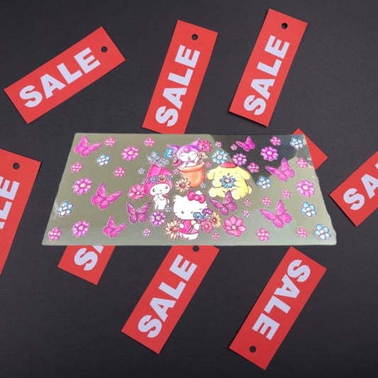 CLEARANCE Floral Kitty & Friends-16oz UV DTF Double Sided Cup Wrap