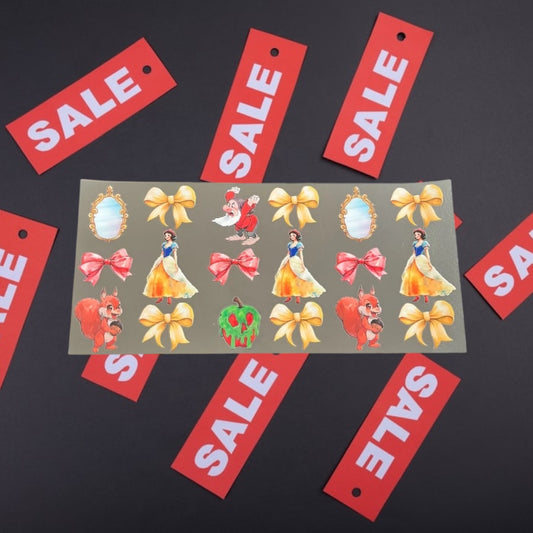 Snow Princess w/Bows & Friends-CLEARANCE 16oz UV DTF Double Sided Cup Wrap