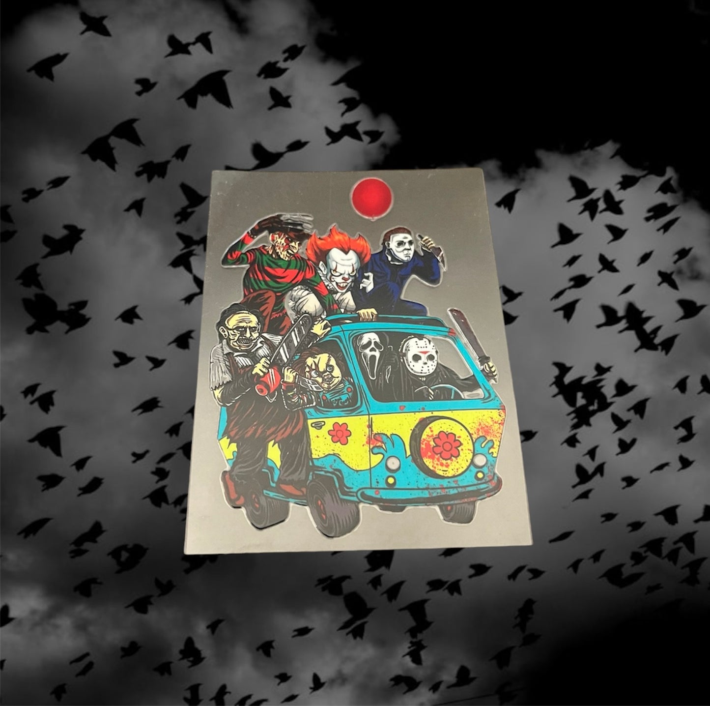 Halloween Horror Mystery Machine-UV DTF Double Sided 4" Decal